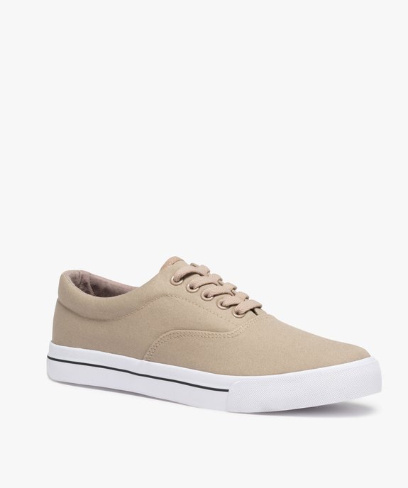 Baskets homme en toile style retro tennis vue2 - GEMO 4G HOMME - GEMO