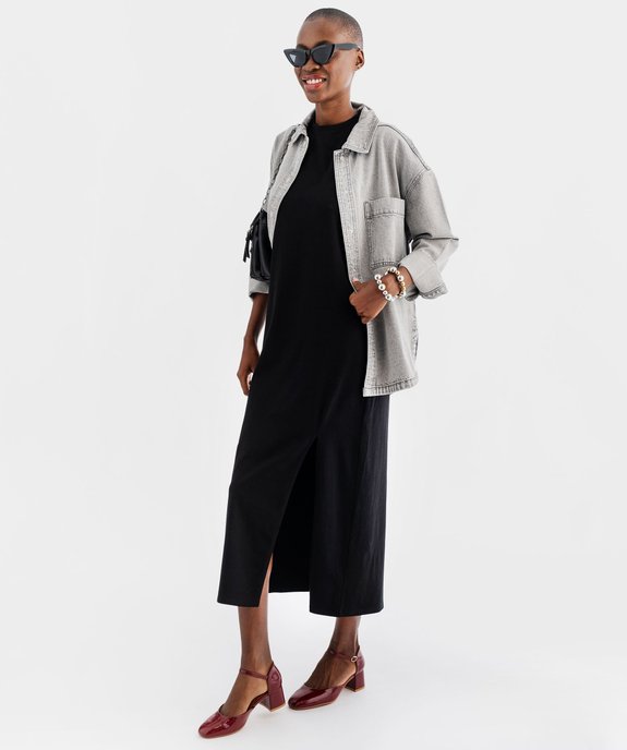 Veste en jean look surchemise femme vue7 - GEMO(FEMME PAP) - GEMO