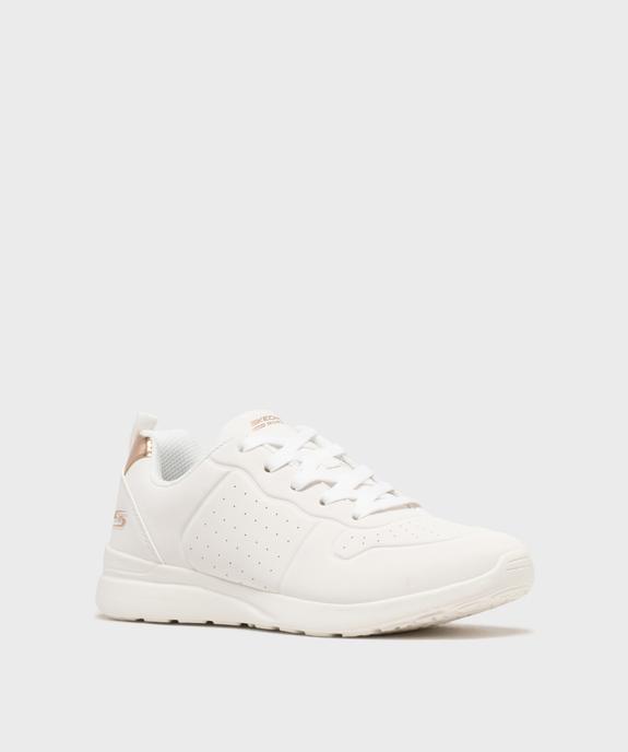 Baskets basses aspect veloutée lavables en machine femme - Skechers vue2 - SKECHERS - GEMO