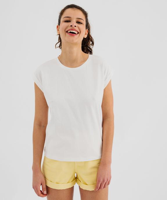 Tee-shirt à manches courtes et col rond femme vue6 - GEMO(FEMME PAP) - GEMO
