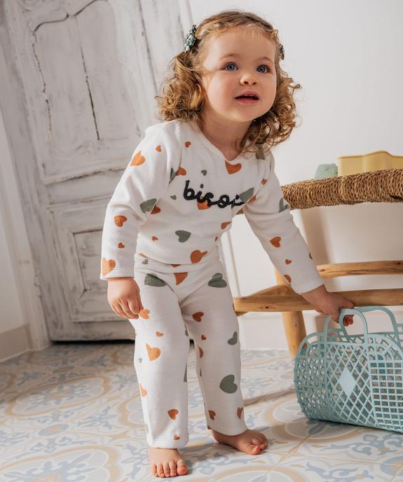 Pyjama 2 pièces en velours à motifs coeurs bébé vue6 - GEMO 4G BEBE - GEMO
