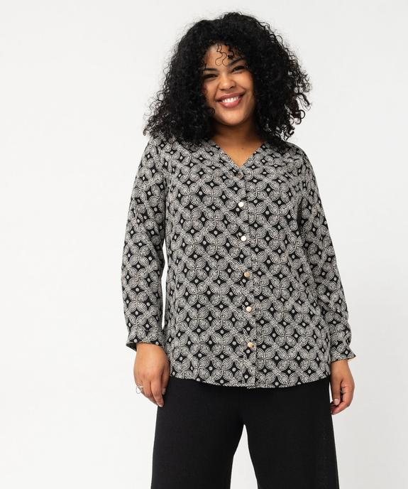 Chemise à manches longues imprimée femme grande taille vue2 - GEMO 4G GT - GEMO