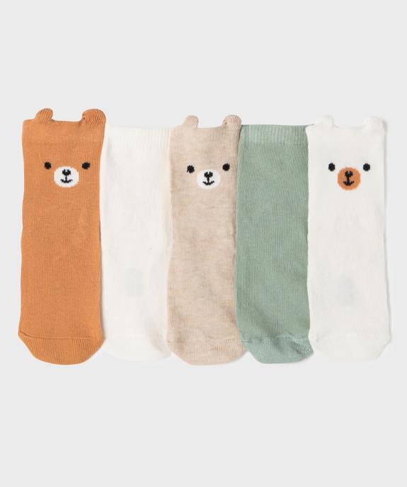 Chaussettes tige haute fantaisie bébé (lot de 5 paires) vue1 - GEMO 4G BEBE - GEMO
