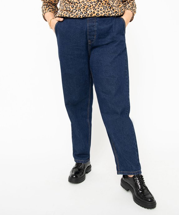 Jean femme grande taille délavé coupe mom taille élastiquée vue6 - GEMO 4G GT - GEMO
