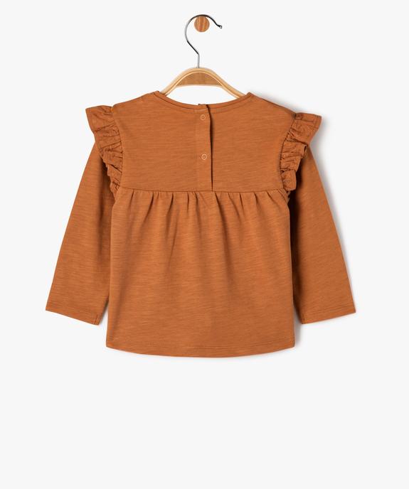 Tee-shirt manches longues avec volants aux épaules bébé fille vue4 - GEMO(BEBE DEBT) - GEMO