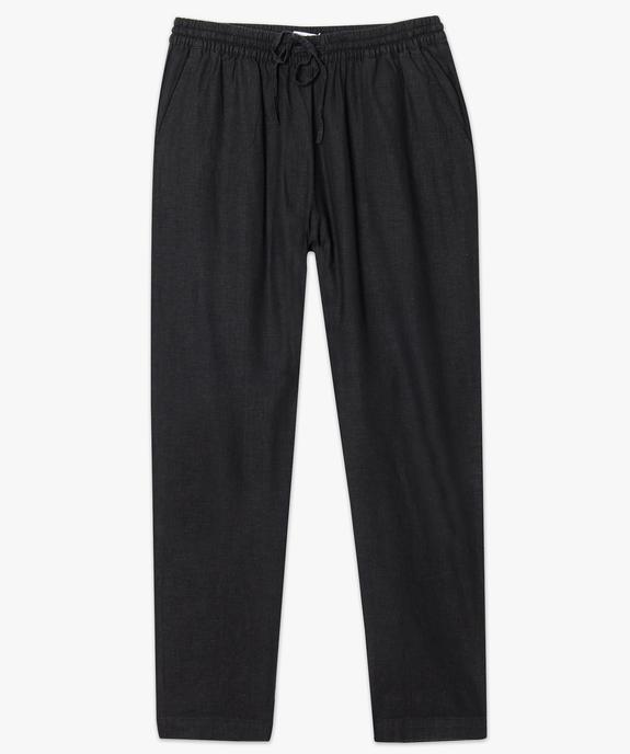 Pantalon droit en lin à taille élastiquée vue4 - GEMO (G TAILLE) - GEMO