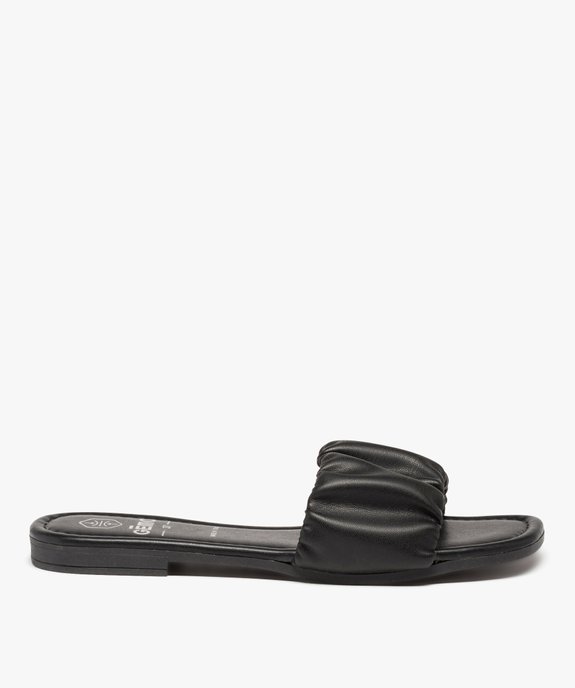 Mules femme à talon plat et bride unie froncée vue1 - GEMO (CASUAL) - GEMO