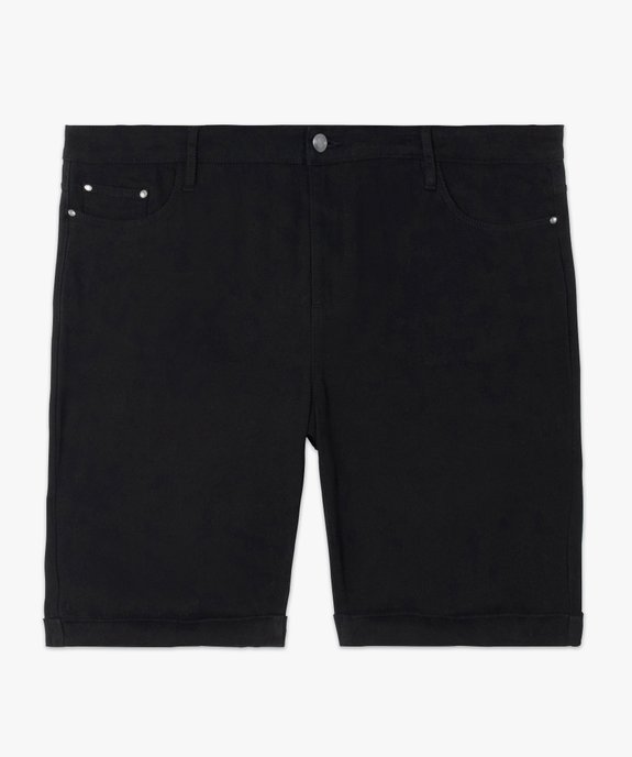 Bermuda femme grande taille en toile unie coupe ajustée vue4 - GEMO (G TAILLE) - GEMO