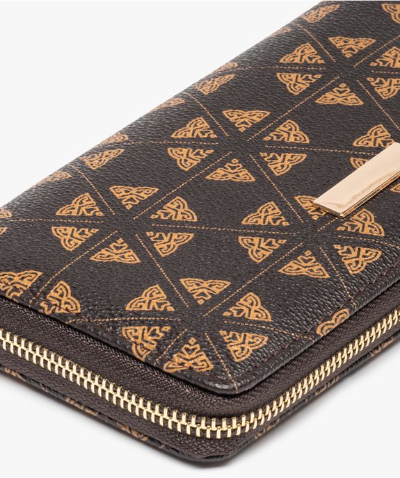 Portefeuille femme zippé à motifs vue2 - GEMO (ACCESS) - GEMO