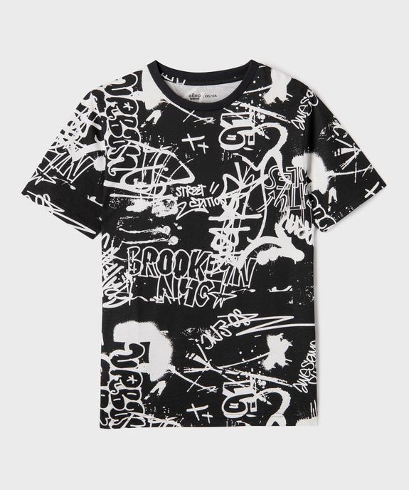 Tee-shirt manches courtes à motifs graffiti garçon vue1 - GEMO 4G GARCON - GEMO