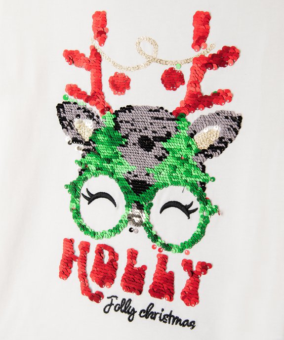 Tee-shirt manches longues spécial Noël fille vue4 - GEMO 4G FILLE - GEMO