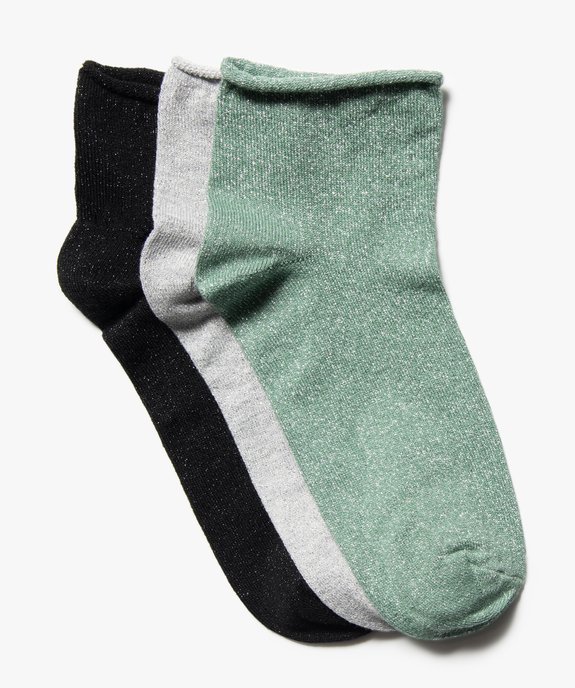 Chaussettes femme à paillettes tige courte (lot de 3 paires) vue1 - GEMO(HOMWR FEM) - GEMO