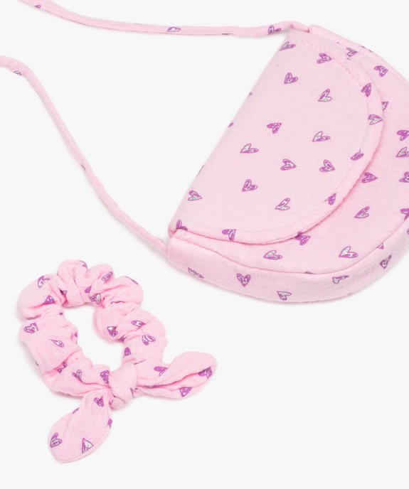Sac fille en gaze de coton avec chouchou pour les cheveux assorti vue3 - GEMO (ENFANT) - GEMO