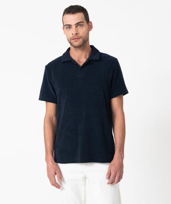 Polo manches courtes en éponge homme vue1 - GEMO (HOMME) - GEMO