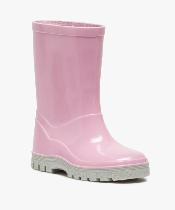 Bottes de pluie bébé fille unies à semelle crantée vue2 - GEMO(BEBE DEBT) - GEMO