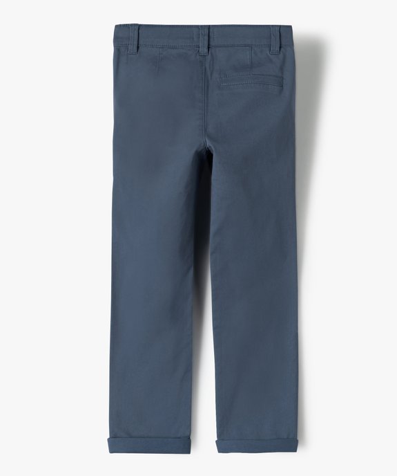 Pantalon chino en coton garçon vue3 - GEMO 4G GARCON - GEMO