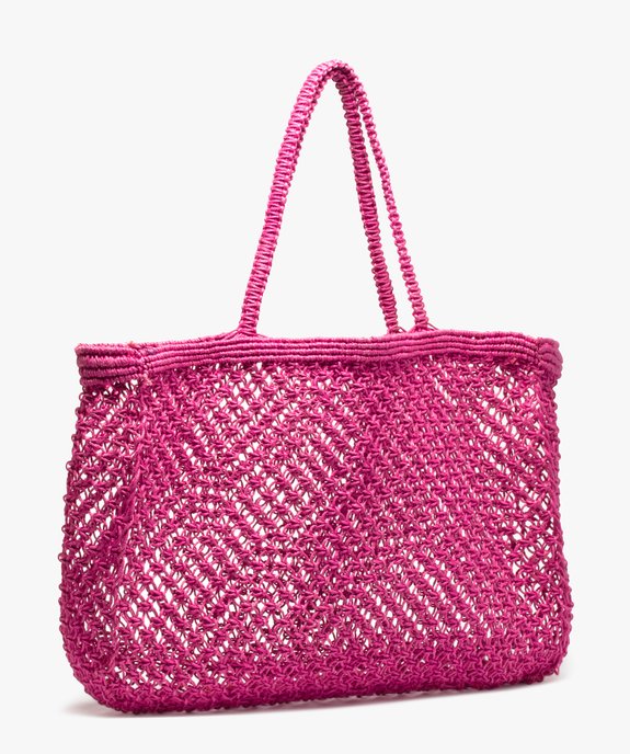 Sac de plage femme macramé en jute vue2 - GEMO (ACCESS) - GEMO
