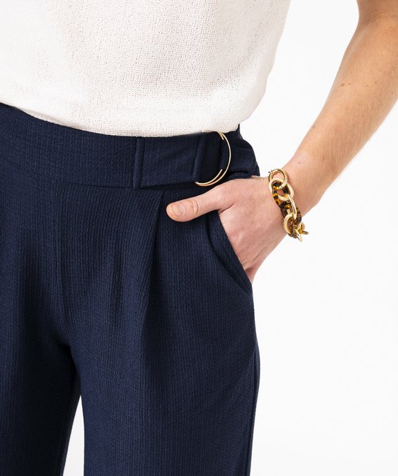Pantalon large en maille fluide texturée femme vue2 - GEMO(FEMME PAP) - GEMO