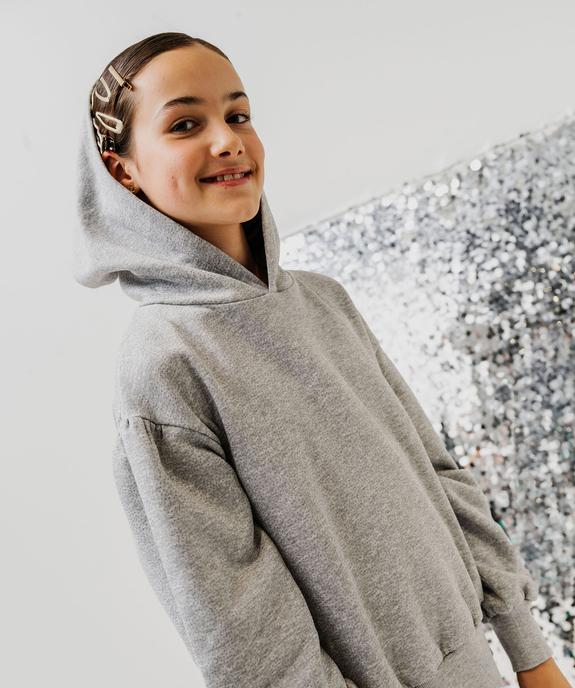 Sweat à capuche à motifs pois pailletés fille vue1 - GEMO (JUNIOR) - GEMO