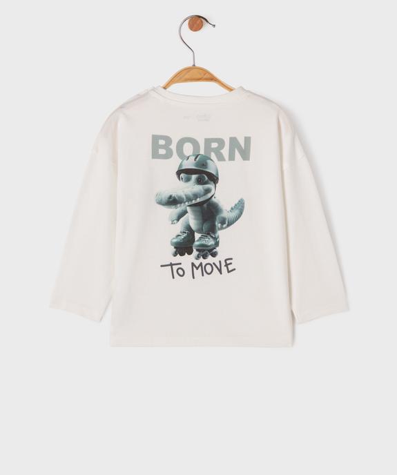 Tee-shirt manches longues imprimé devant et dos bébé garçon vue2 - GEMO 4G BEBE - GEMO