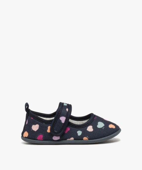 Chaussons fille ballerines en textile imprimé petits coeurs vue1 - GEMO 4G FILLE - GEMO