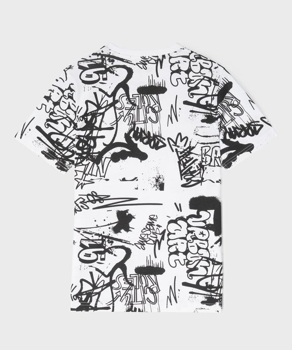 Tee-shirt manches courtes avec motif streetwear garçon vue3 - GEMO 4G GARCON - GEMO