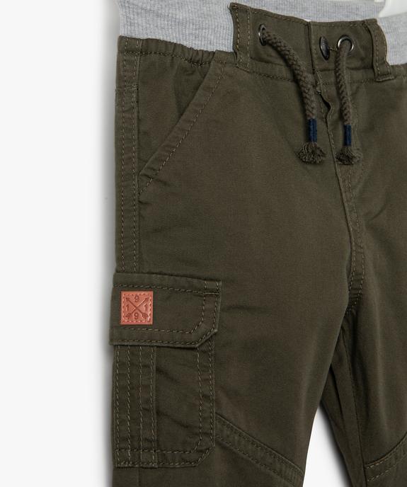 Pantalon coupe cargo doublé avec taille élastique bébé garçon  vue2 - GEMO(BEBE DEBT) - GEMO