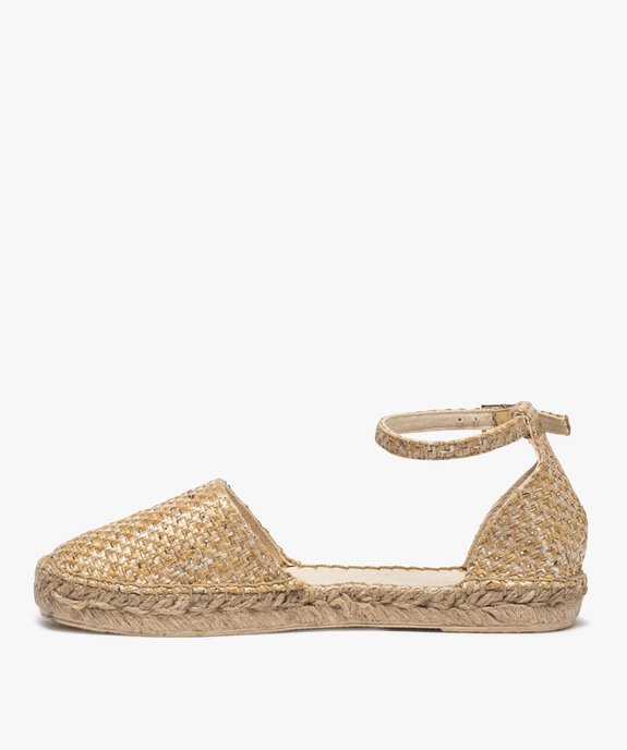 Sandales femme style espadrilles ouvertes sur les côtés Dessus en fibres végétales et lurex vue3 - GEMO (CASUAL) - GEMO