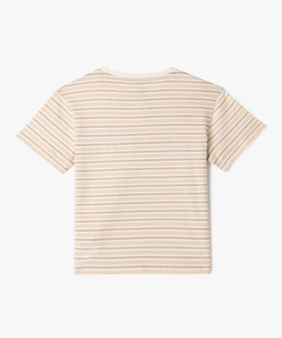 Tee-shirt manches courtes à rayures et inscription en relief garçon - Camps United vue3 - CAMPS GEMO FOR GOOD - GEMO