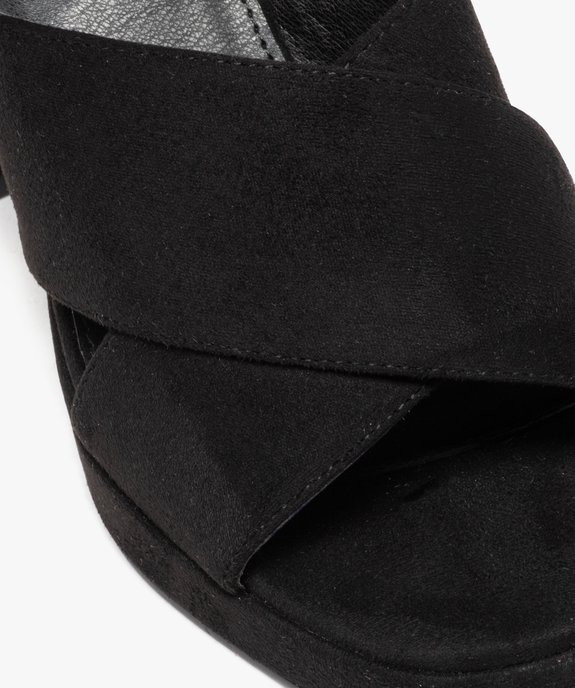 Mules femme à talon haut unies en suédine et à brides croisées vue6 - GEMO(URBAIN) - GEMO