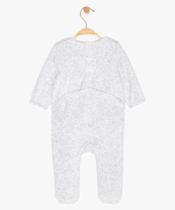Pyjama bébé fille en velours à motif brodé ailes d'ange vue2 - GEMO(BB COUCHE) - GEMO
