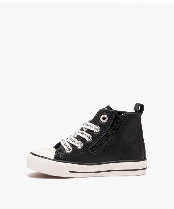 Baskets fille mid-cut unies à zip et à lacets - LuluCastagnette vue3 - LULU CASTAGNETT - GEMO