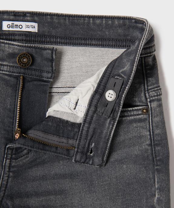 Bermuda en jean stretch coupe slim à revers cousus garçon vue2 - GEMO 4G GARCON - GEMO