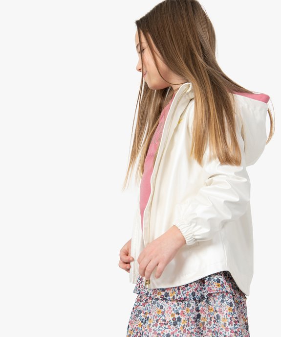 Imperméable fille à capuche en matière nacré déperlante vue1 - GEMO (ENFANT) - GEMO