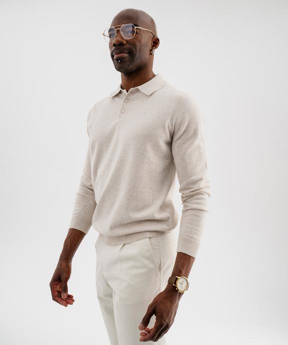 Pull fin avec col polo homme vue1 - GEMO (HOMME) - GEMO