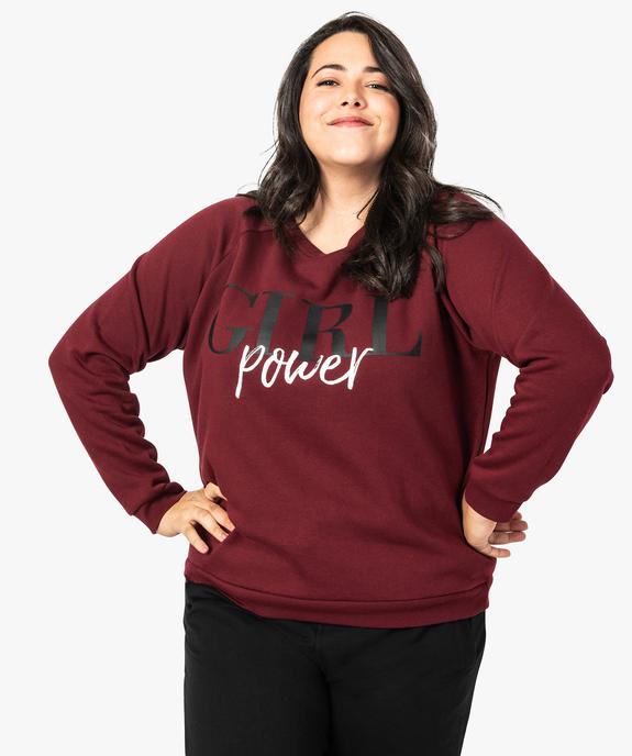 Sweat molletonné femme avec inscription sur l'avant vue1 - GEMO (G TAILLE) - GEMO