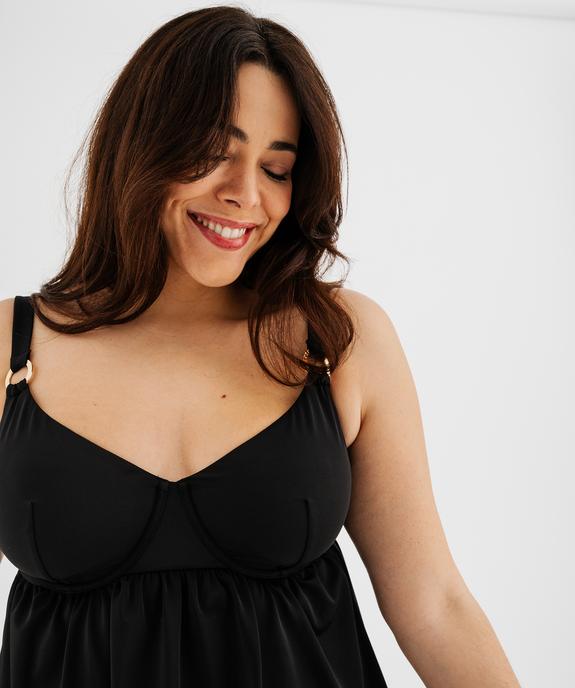 Maillot de bain 2 pièces tankini à armatures femme grande taille vue2 - GEMO (PLAGE) - GEMO