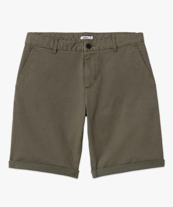 Bermuda homme en toile extensible 5 poches coupe chino vue4 - GEMO (HOMME) - GEMO