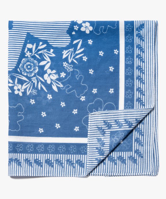 Foulard fille bicolore avec motifs fleuris - LuluCastagnette vue1 - LULUCASTAGNETTE - GEMO