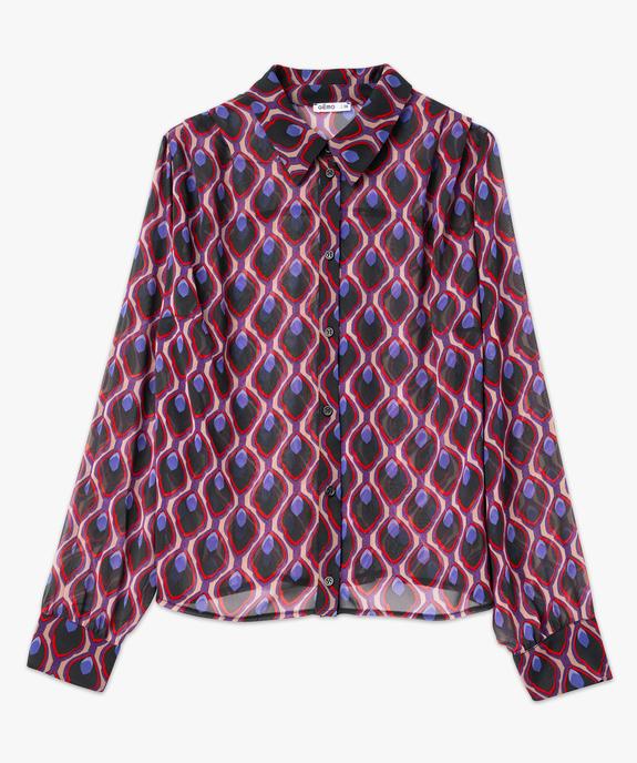 Chemise en voile à motifs graphiques femme vue4 - GEMO(FEMME PAP) - GEMO