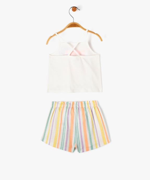 Ensemble 2 pièces short et débardeur imprimés bébé fille vue4 - GEMO 4G BEBE - GEMO