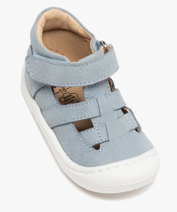 Sandales premiers pas bébé garçon dessus cuir uni – NA! vue5 - NA! - GEMO