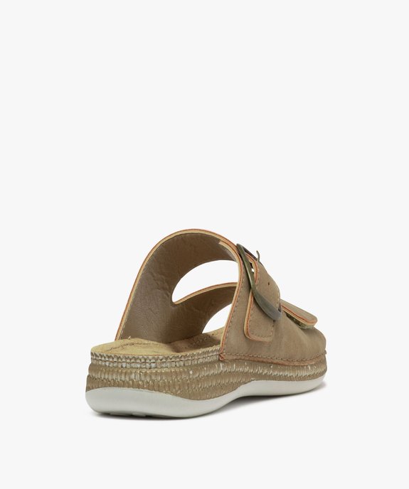 Mules confort à semelle intérieure cuir et petit talon compensé femme vue4 - G'FLEX - GEMO