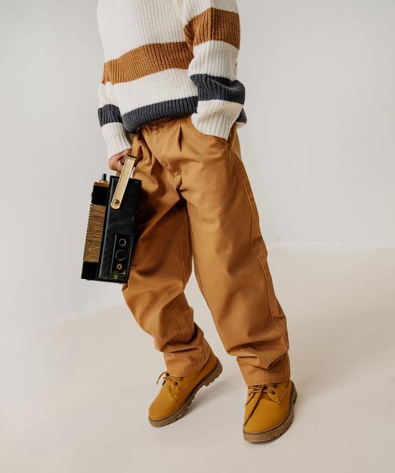 Pantalon chino coupe large avec taille ajustable garçon vue5 - GEMO (ENFANT) - GEMO