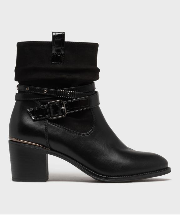 Bottines à talon avec tige drapée et brides à la cheville femme - Emilia Rosa vue1 - EMILIA ROSA - GEMO