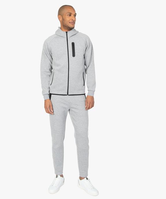 Sweat homme zippé à capuche et poches zippées vue6 - GEMO (HOMME) - GEMO