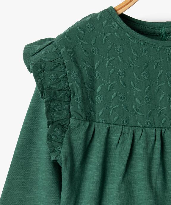 Tee-shirt manches longues avec volants aux épaules bébé fille vue2 - GEMO(BEBE DEBT) - GEMO