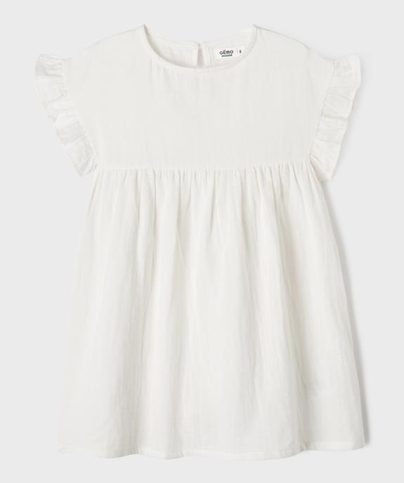 Robe en gaze de coton avec manches volantées fille vue1 - GEMO 4G FILLE - GEMO