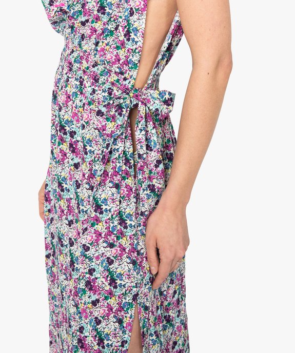 Robe de plage femme imprimée longue et échancrée  vue2 - GEMO (PLAGE) - GEMO