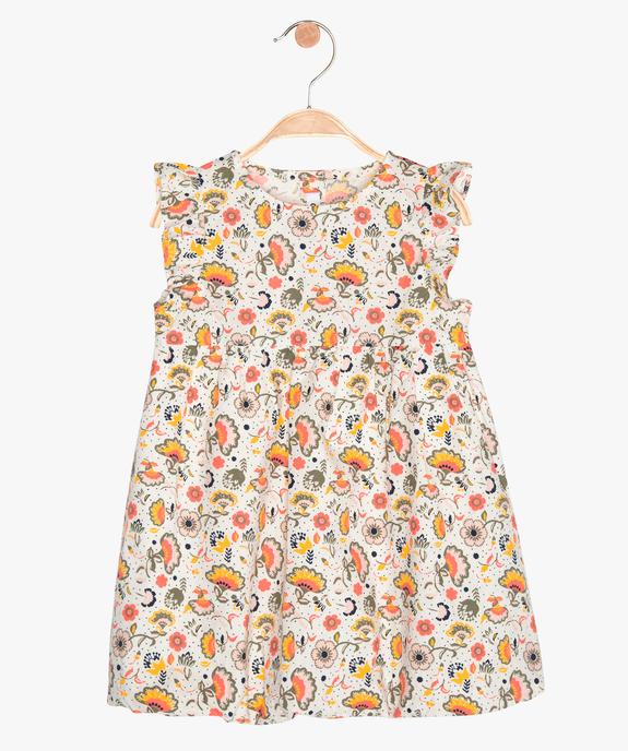 Robe bébé fille à motifs fleuris avec emmanchures à volants vue1 - GEMO(BEBE DEBT) - GEMO